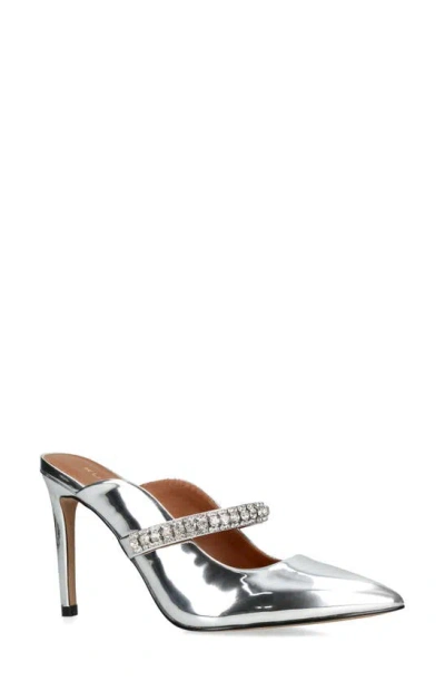 Kurt Geiger Women's Duke Pointed Toe Embellished High Heel Pumps In Silver