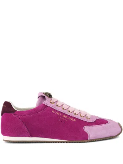 Kurt Geiger Eagle-appliqué Lace-up Sneakers In Pink