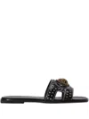 Kurt Geiger Eagle-charm Cut-out Sandals In Black