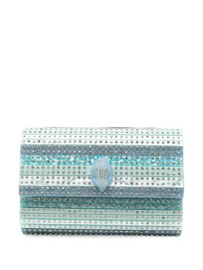Kurt Geiger Eagle Crystal-embellished Clutch Bag In Blue