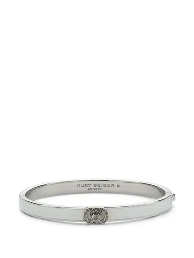 Kurt Geiger Eagle Head Crystal-embellished Bracelet In Silver
