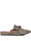 Kurt Geiger Eagle Head Flat Mules In Brown