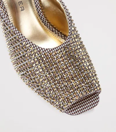 Kurt Geiger Eagle Head Heeled Mules 60 In Sand