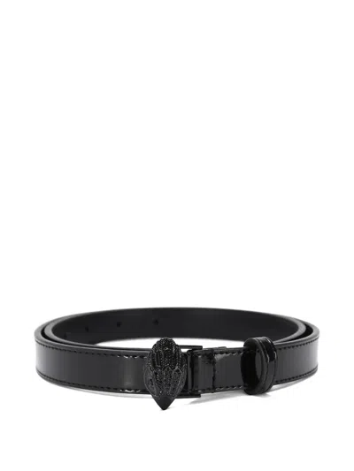 Kurt Geiger Eagle Head Patent-leather Belt In Black