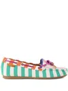 Kurt Geiger Woven Eagle Moccasins In Green