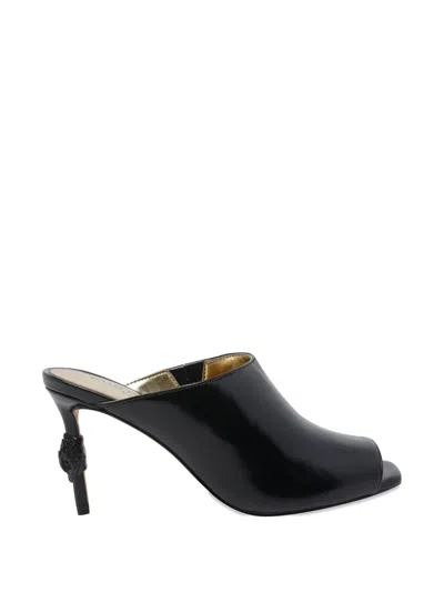 Kurt Geiger Eagle Square Mules In Black