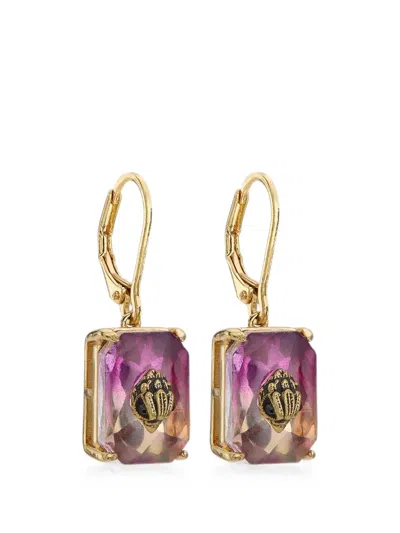 Kurt Geiger Eagle-embellishment Crystal-embellished Earrings In Gold