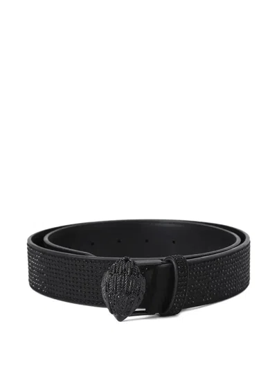 Kurt Geiger Eagle-head Crystal-embellished Belt In Black