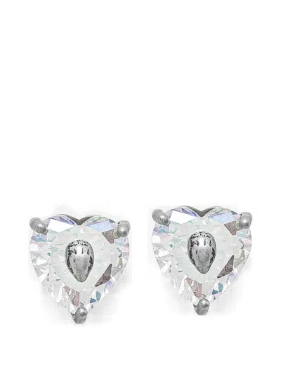 Kurt Geiger Eagle-head Heart-cut Earrings In Silver