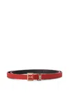 Kurt Geiger Eagle-head Pebble-effect Belt In Red