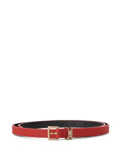 Kurt Geiger Eagle-head Pebble-effect Belt In Red