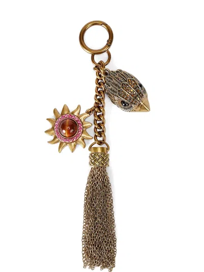 Kurt Geiger Eagle-head Sun-charm Keyring In Gold