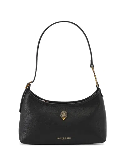 Kurt Geiger Eagle-plaque Pebbled Tote Bag In Black