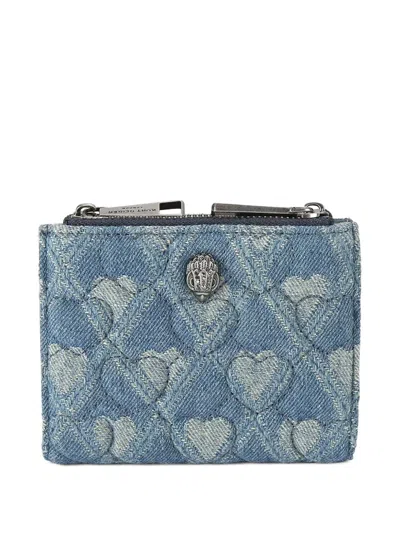 Kurt Geiger Eagle-plaque Quilted Wallet In Blue