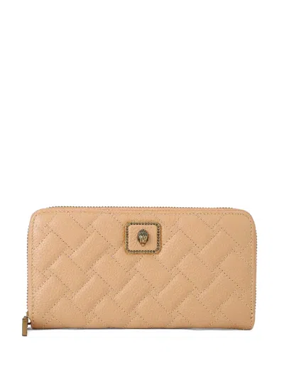 Kurt Geiger Eagle-plaque Quilted Wallet In Neutral