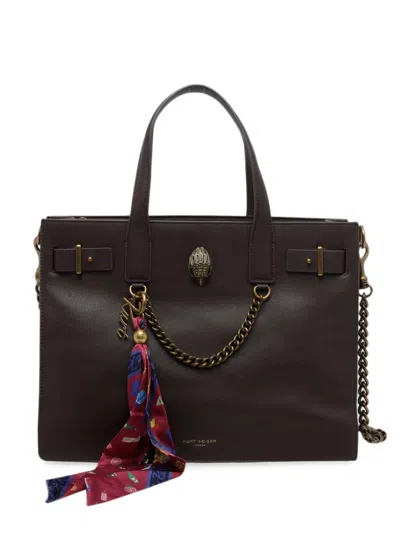 Kurt Geiger Eagle-plaque Scarf-detail Tote Bag In Purple