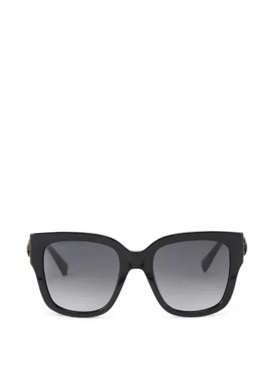 Kurt Geiger Eagle-plaque Square-frame Sunglasses In Black
