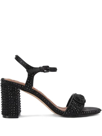 Kurt Geiger Embellished Buckle-strap Sandals In Black
