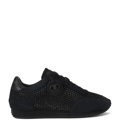 Kurt Geiger Suede Embellished Chelsea Sneakers In Black