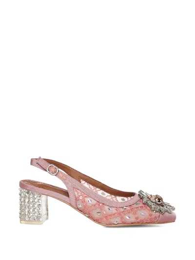 Kurt Geiger Embellished Heeled Pumps In Pink