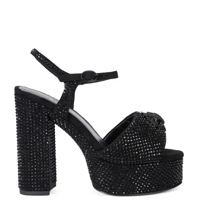 KURT GEIGER EMBELLISHED KENSINGTON EAGLE PLATFORM SANDALS 125
