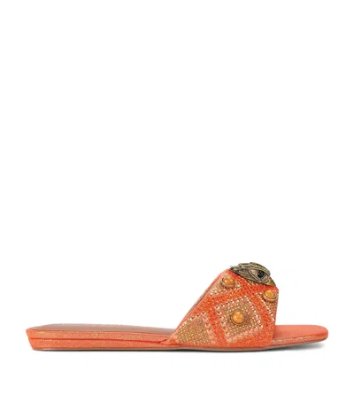 Kurt Geiger Embellished Kensington Sandals In Red