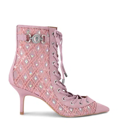 KURT GEIGER EMBELLISHED MANSION CORSET ANKLE BOOTS
