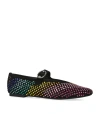 Kurt Geiger Womens Black/comb Mayfair Crystal-embellished Suede Ballet Flats Eur 37 / 4 Uk In Black