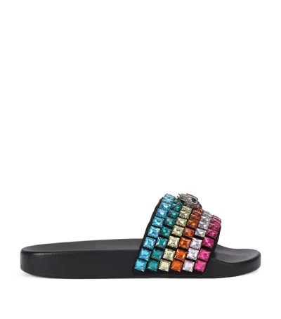 KURT GEIGER EMBELLISHED MINA EAGLE SLIDES