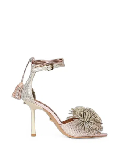 Kurt Geiger Embellished Pom-pom Sandals In Multi