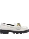 Kurt Geiger Embellished Round-toe Loafers In White