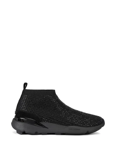 Kurt Geiger Embellished Slip-on Sneakers In Black
