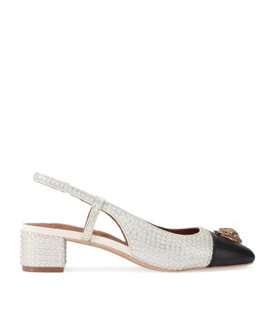 Kurt Geiger Embellished Sloane Slingback Heels In White
