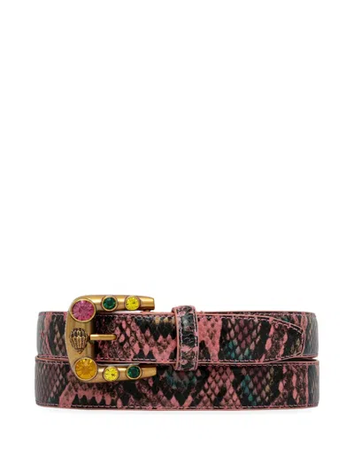 Kurt Geiger Embellished Buckle Belt In Multi