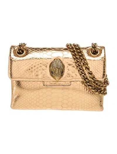 Pre-owned Kurt Geiger Embossed Leather Shoulder Bag Mini In Neutrals