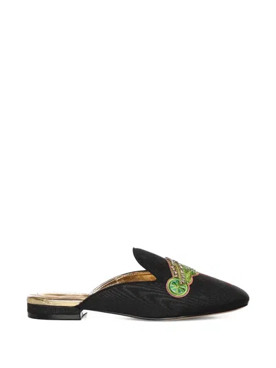 Kurt Geiger Embroidered Mules In Black