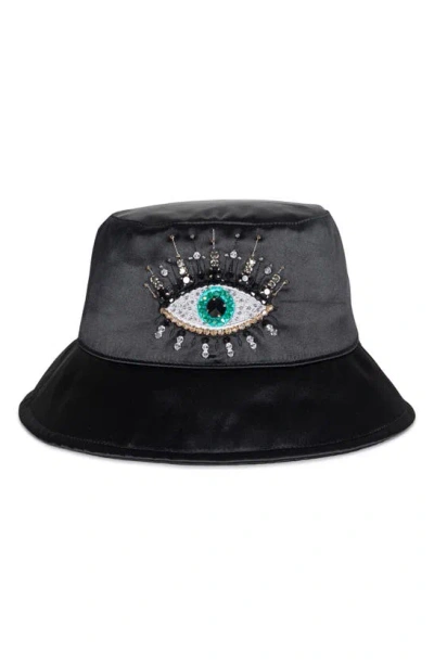 Kurt Geiger Evil Eye Bucket Hat In Black