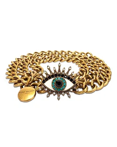 Kurt Geiger Evil Eye Chain Belt In Gold