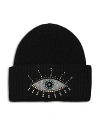 Kurt Geiger Evil Eye Knit Beanie In Black