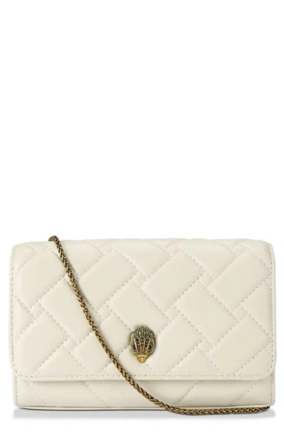 Kurt Geiger Extra Mini Kensington Quilted Leather Wallet On A Chain In Natural