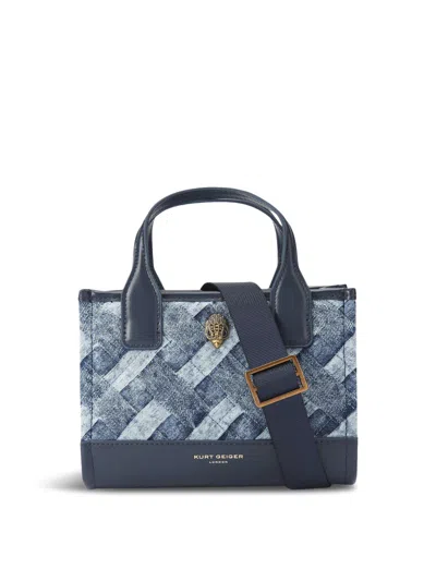 Kurt Geiger Extra Small Kensington Square Tote Bag In Denim