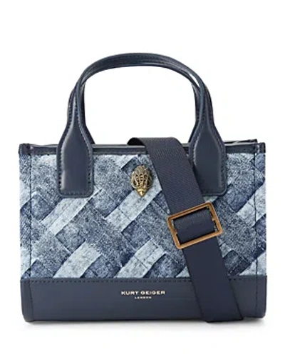 Kurt Geiger Extra Small Kensington Square Tote In Blue