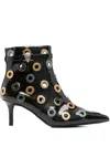 Kurt Geiger Eyelet Strap Boots In Black