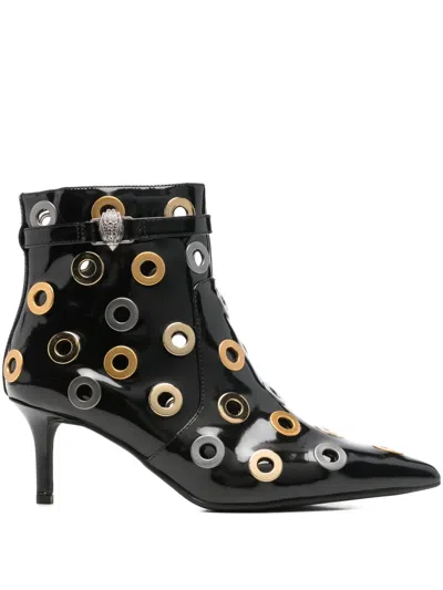 Kurt Geiger Eyelet Strap Boots In Black