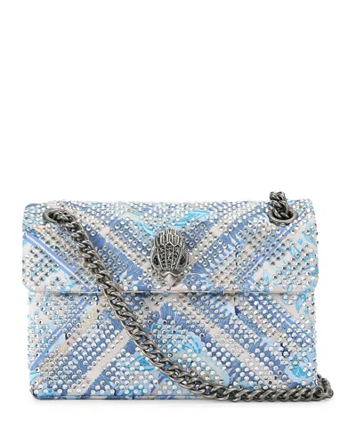 Kurt Geiger Fabric Mini Kensington Bag In Light/pastel Blue