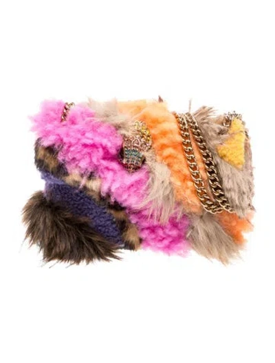 Pre-owned Kurt Geiger Faux Fur Shoulder Bag In Multi