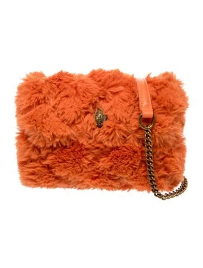 Pre-owned Kurt Geiger Faux Fur Shoulder Bag In Orange