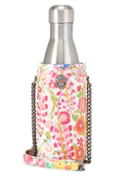 Kurt Geiger Floral Couture Water Bottle & Jacket In Pink Multi/ Silver