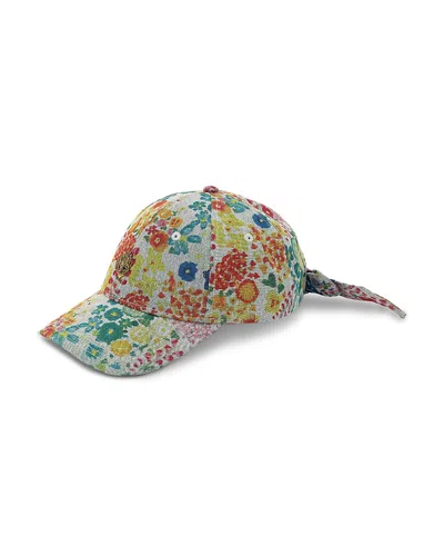 Kurt Geiger Floral Denim Baseball Cap In Multi