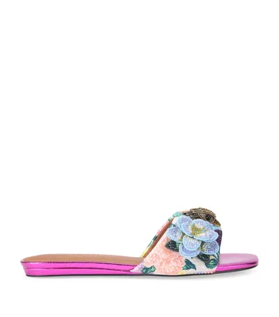 Kurt Geiger Floral Kensington Flat Sandals In Multi